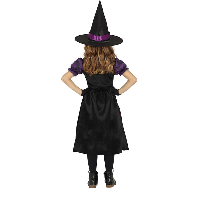 Robe d'Halloween sorcière fille violet