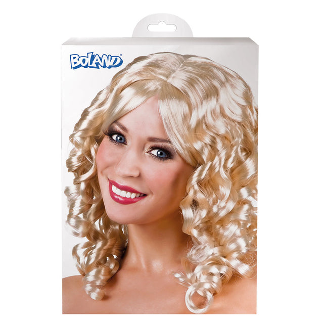 Perruque Cheveux Longs Bouclés Blonde