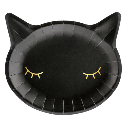 Assiettes d'Halloween Chat noir 22cm 6pcs