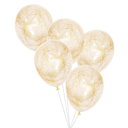 Ballon confetti doré Cheveux d'anges 30cm 5pcs