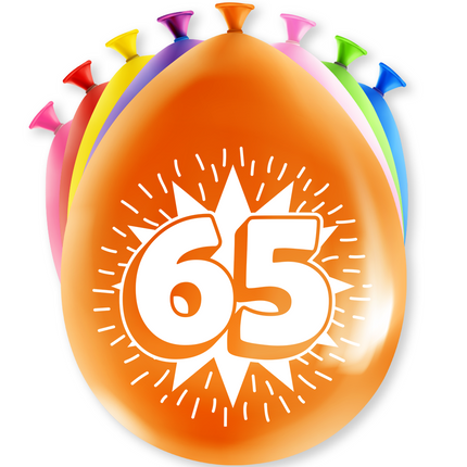 Ballons 65 ans Hurrah 30cm 8pcs