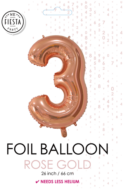 Ballon de baudruche Figure 3 Rose Gold 66cm