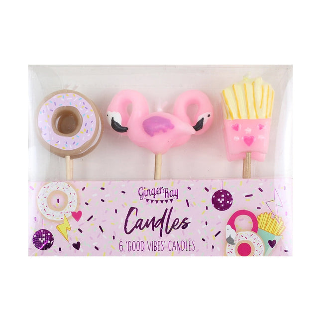 Set de bougies Flamingo/ Donut/ Fries 6pcs