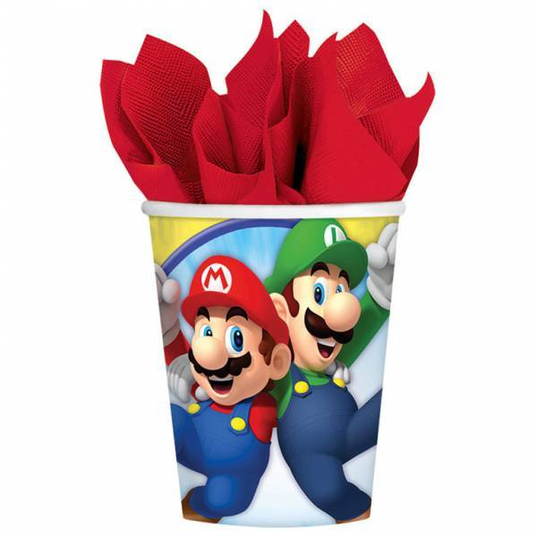 Gobelets Super Mario en carton 266ml 8pcs