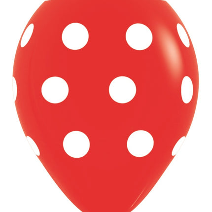 Ballons de baudruche Polka Dots Red 30cm 25pcs