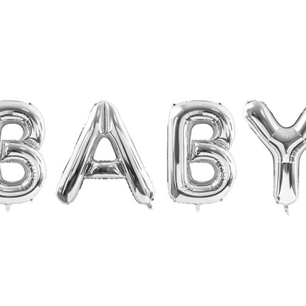 Ensemble de ballons de lettres Baby Silver vides 2.62m