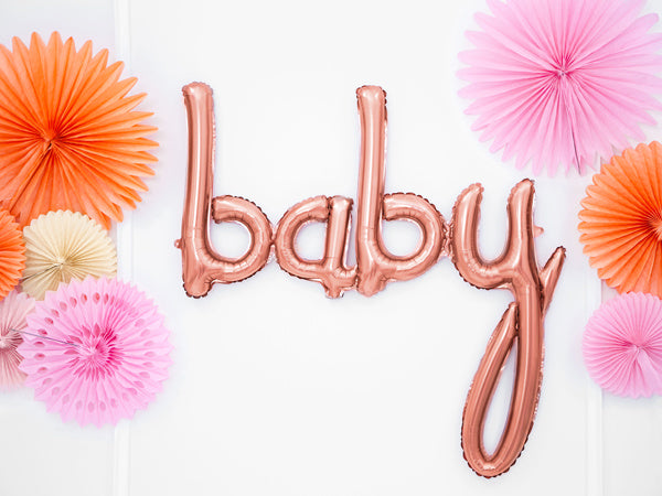 Ensemble de ballons de lettres Baby Rose Gold vides 75.5cm