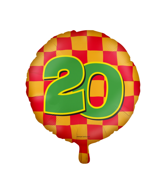 Ballon à l'hélium 20 ans coloré vide 46cm