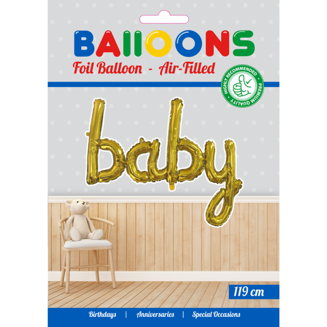 Ballon de baudruche Baby Gold 42cm vide