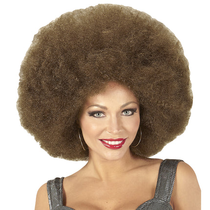 Perruque brune Afro Extra Big