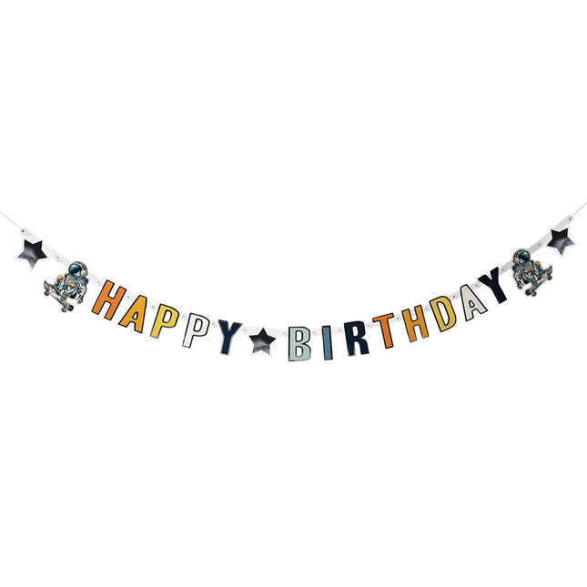 Guirlande de lettres Space Party Happy Birthday 2.5m