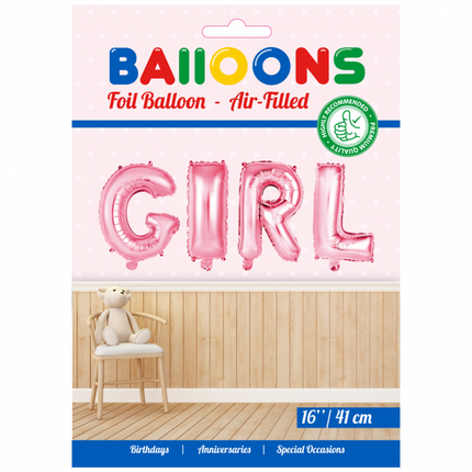 Jeu de ballons Lettre Fille Rose 41cm