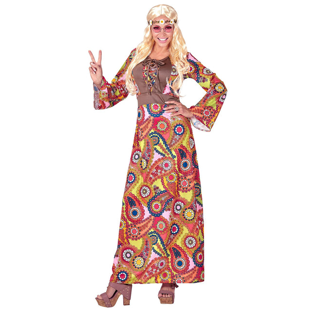 Hippie 60S Robe Ladies With Corset