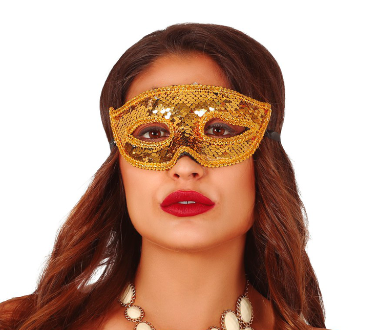 Masque d'or à paillettes