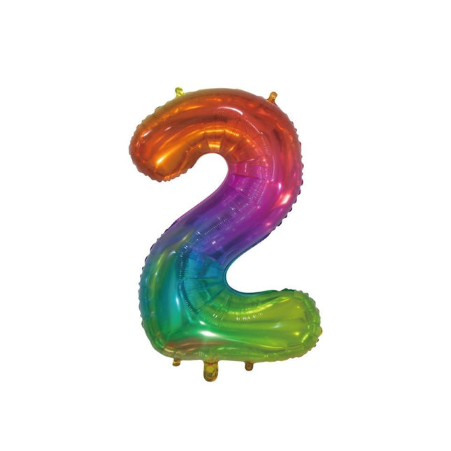 Ballon de baudruche Figure 2 Arc-en-ciel Transparent 66cm