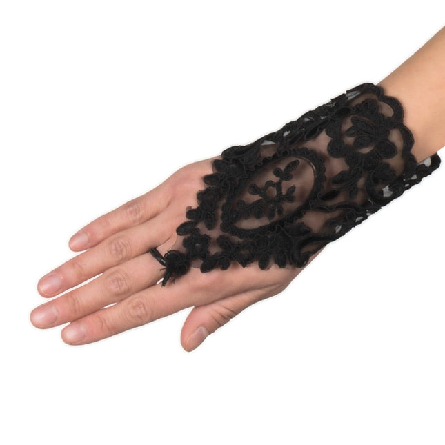 Gants en dentelle noirs