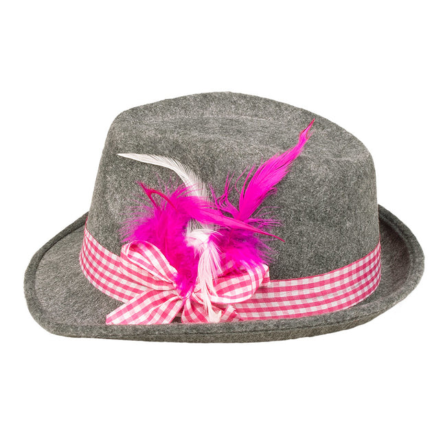 Chapeau Oktoberfest Tiroler Gris Rose