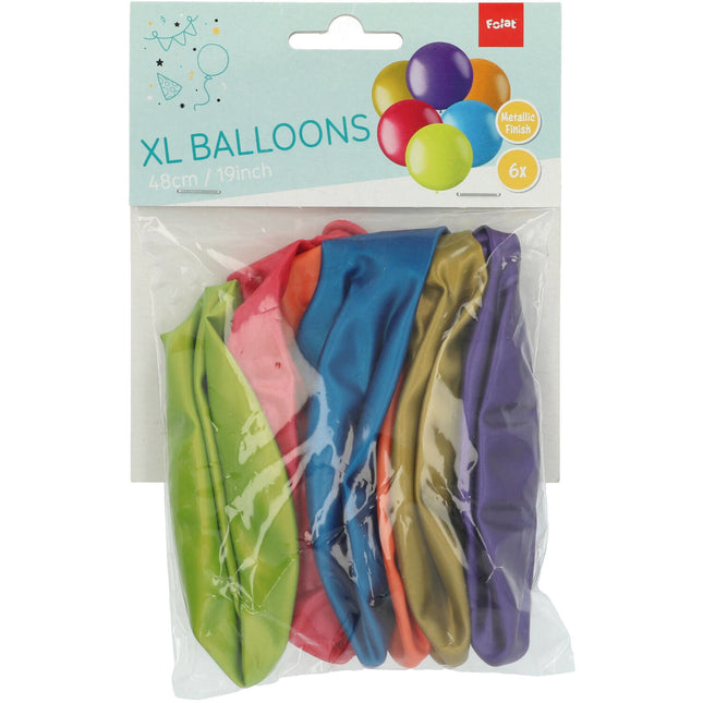 Ballons de baudruche couleur métallique 48cm 6pcs