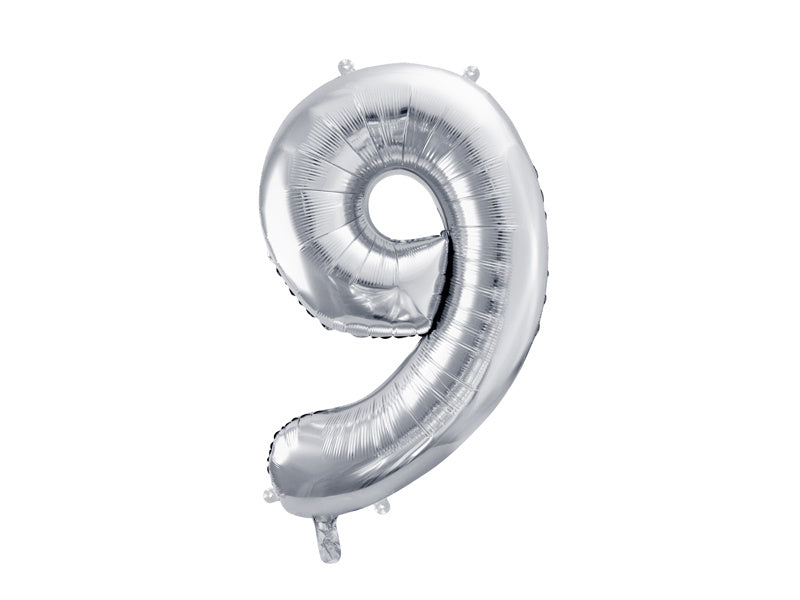 9 Year Figure Balloon Silver Empty 72cm