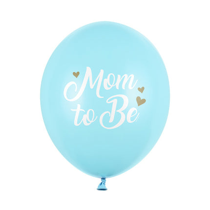 Ballons de baudruche Mom To Be Blue 30cm 6pcs