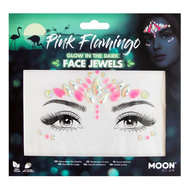 Moon Glow Bijoux de visage phosphorescents dans l'obscurité Flamant rose