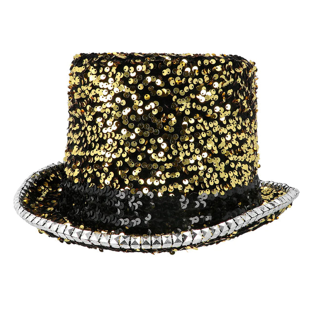 Chapeau doré argenté paillettes