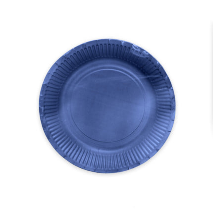 Assiettes en papier bleu foncé 23cm 16pcs