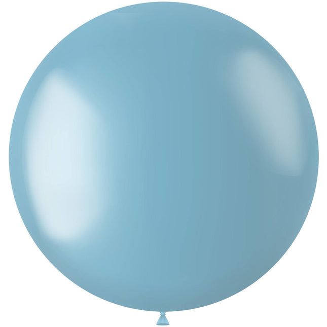 Ballon de baudruche bleu ciel métallisé 80cm