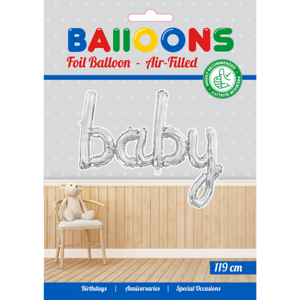 Ballon de baudruche Baby Silver 1.19m vide