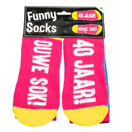 Funny Socks 40 Years Balloons 1 paire