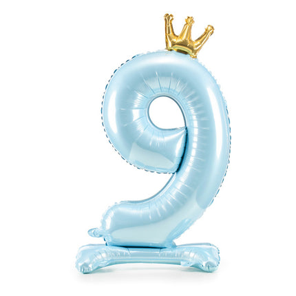 Ballon de baudruche Figure 9 Bleu clair Standard Vide 84cm