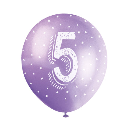 Ballons 5 ans Confetti 30cm 5pcs