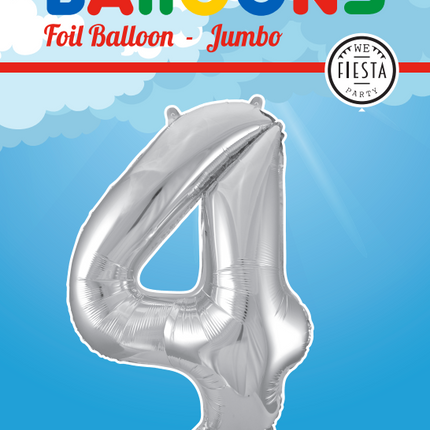 Ballon de baudruche Figure 4 Argent XL 86cm vide