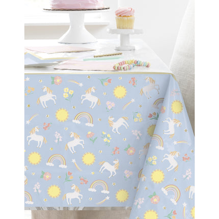 Nappe Licorne Bleu Blanc 2.13m