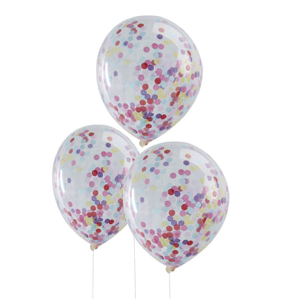 Ballons confettis colorés 30cm 5pcs