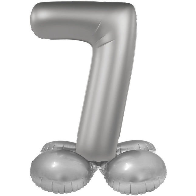 7 Year Figure Balloon Silver 41cm