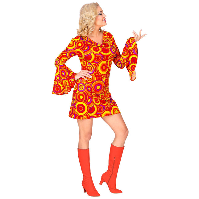 Robe Disco 70S Orange Dames