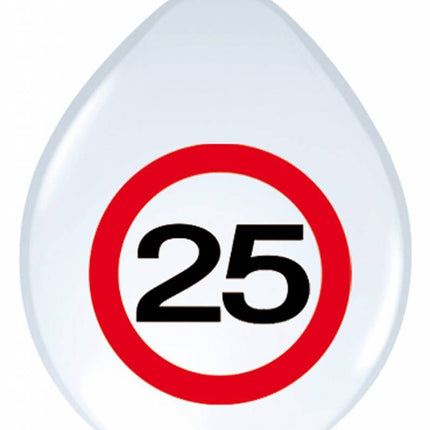 Ballons 25 ans Panneau de signalisation 30cm 8pcs