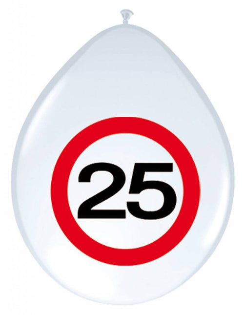 Ballons 25 ans Panneau de signalisation 30cm 8pcs