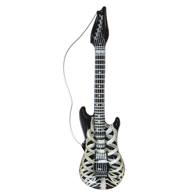 Guitare gonflable noire et blanche