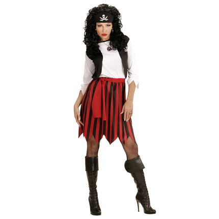 Robe Pirate Noir Rouge Dames Rayée Avec Gilet