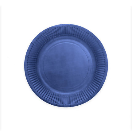 Assiettes en papier bleu foncé 23cm 16pcs