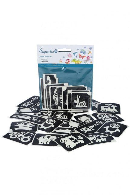 Pochoir de tatouage noir Animaux 24pcs