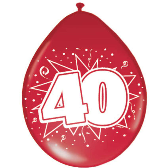 Ballons 40e anniversaire 30cm 8pcs