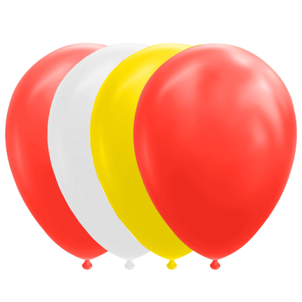 Ballons rouges jaunes blancs 30cm 100pcs