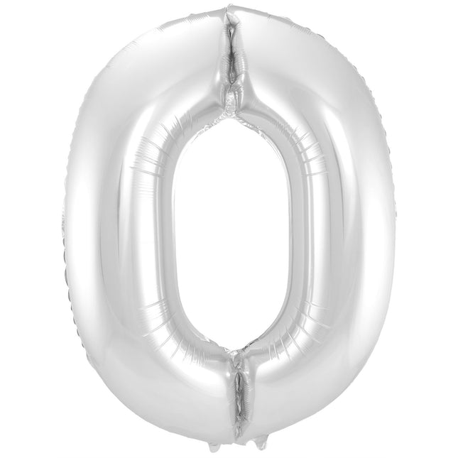 Ballon de baudruche Figure 0 Argent Métallique XL 86cm vide