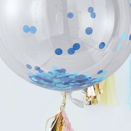 Ballon Confetti Bleu 91cm