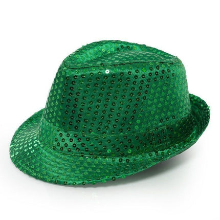 Chapeau à paillettes vert