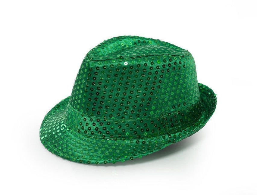 Chapeau à paillettes vert