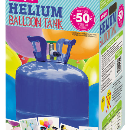 Réservoir d'hélium avec 50 ballons et ruban